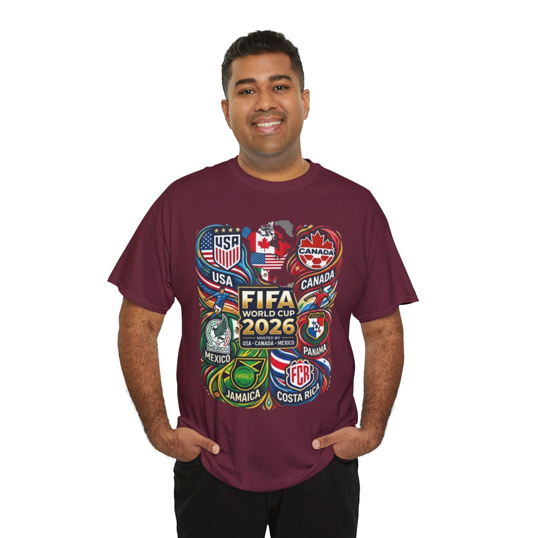 World Cup 2026 Teams T-Shirt – USA Canada Mexico & CONCACAF Badges Soccer Tee