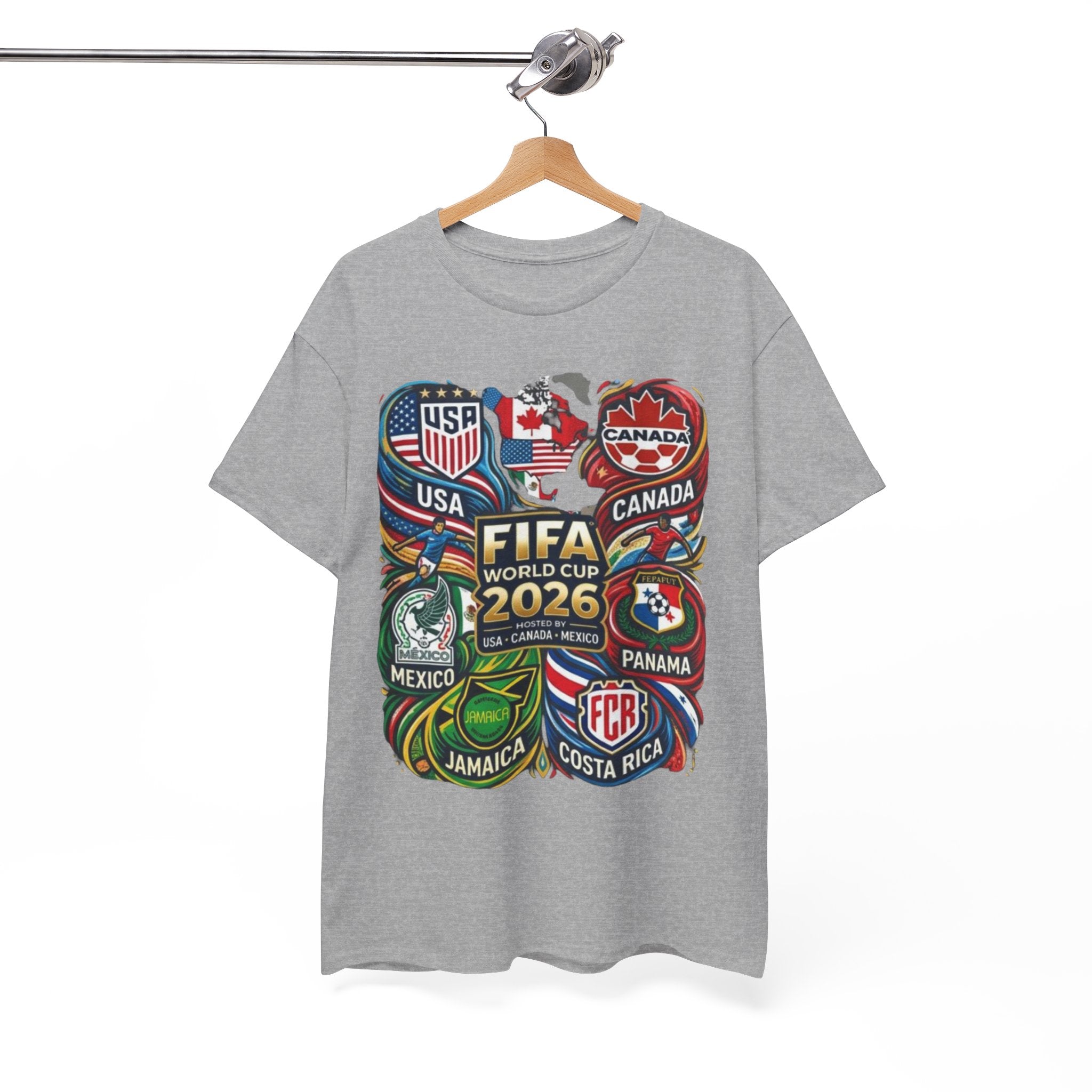 World Cup 2026 Teams T-Shirt – USA Canada Mexico & CONCACAF Badges Soccer Tee