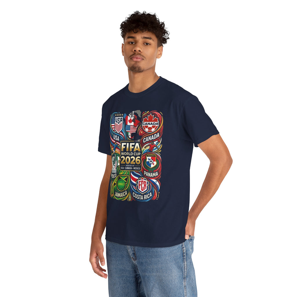 World Cup 2026 Teams T-Shirt – USA Canada Mexico & CONCACAF Badges Soccer Tee