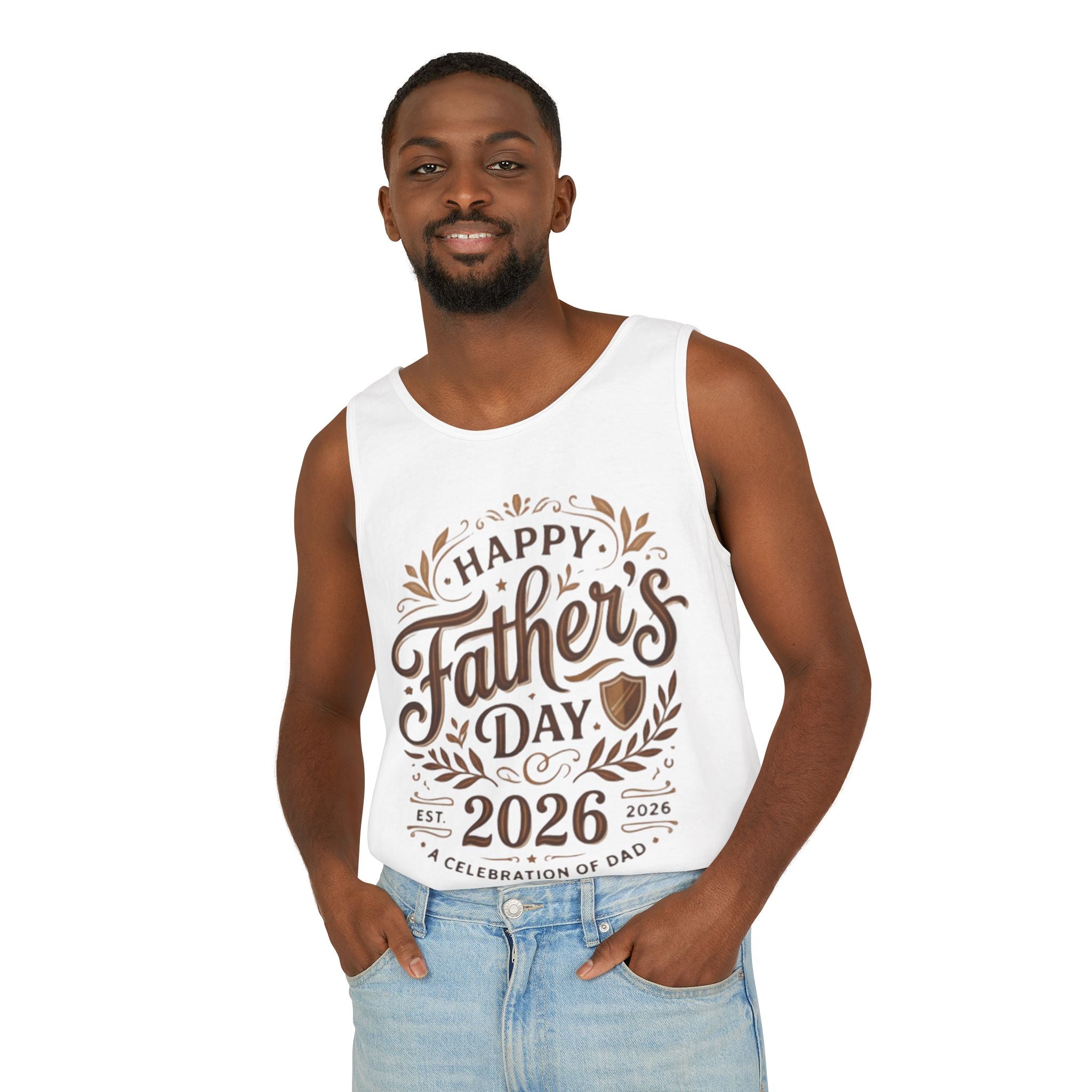 Father's Day Tank Top 2026 – "Happy Father's Day" Vintage Script Design