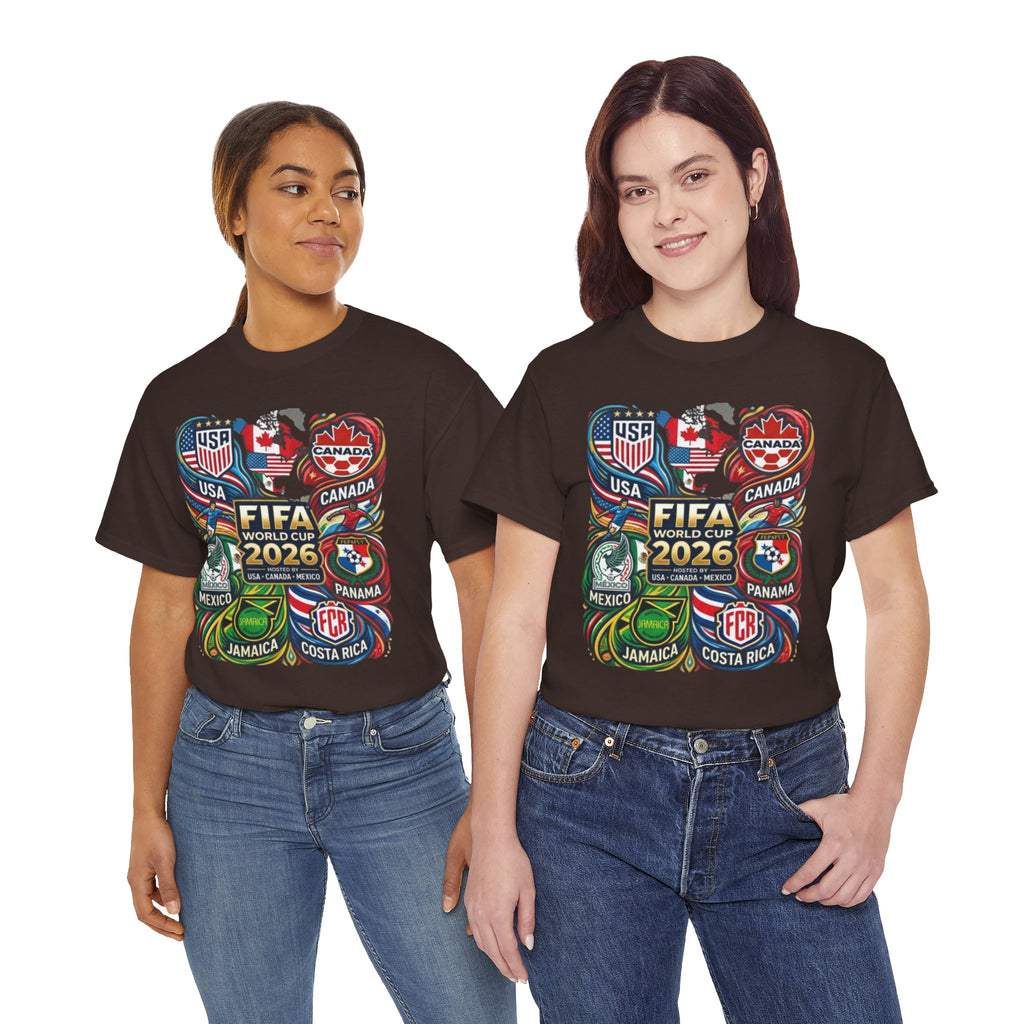 World Cup 2026 Teams T-Shirt – USA Canada Mexico & CONCACAF Badges Soccer Tee