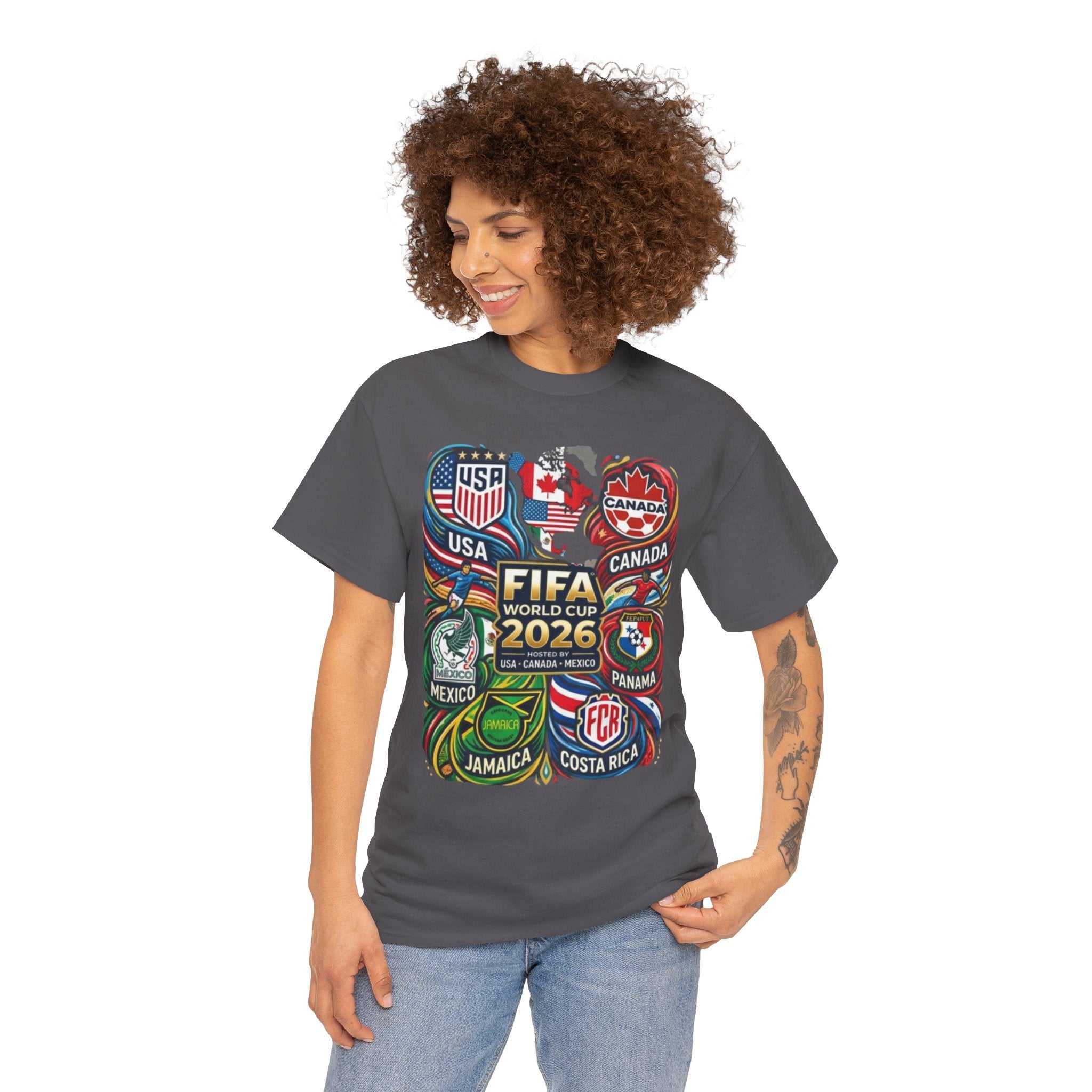 World Cup 2026 Teams T-Shirt – USA Canada Mexico & CONCACAF Badges Soccer Tee