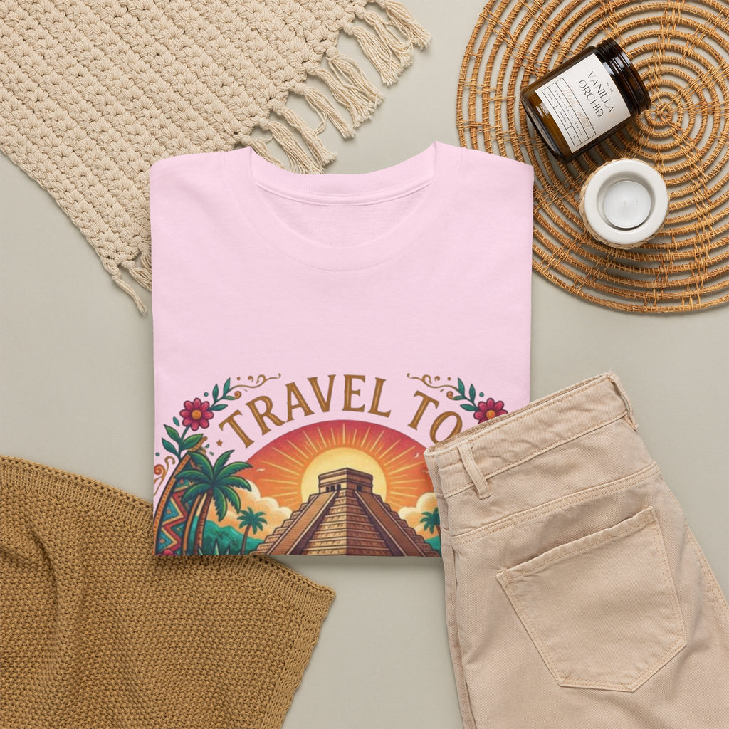 Travel to Mexico T-Shirt — Vintage Pyramid Sunset Vacation Tee