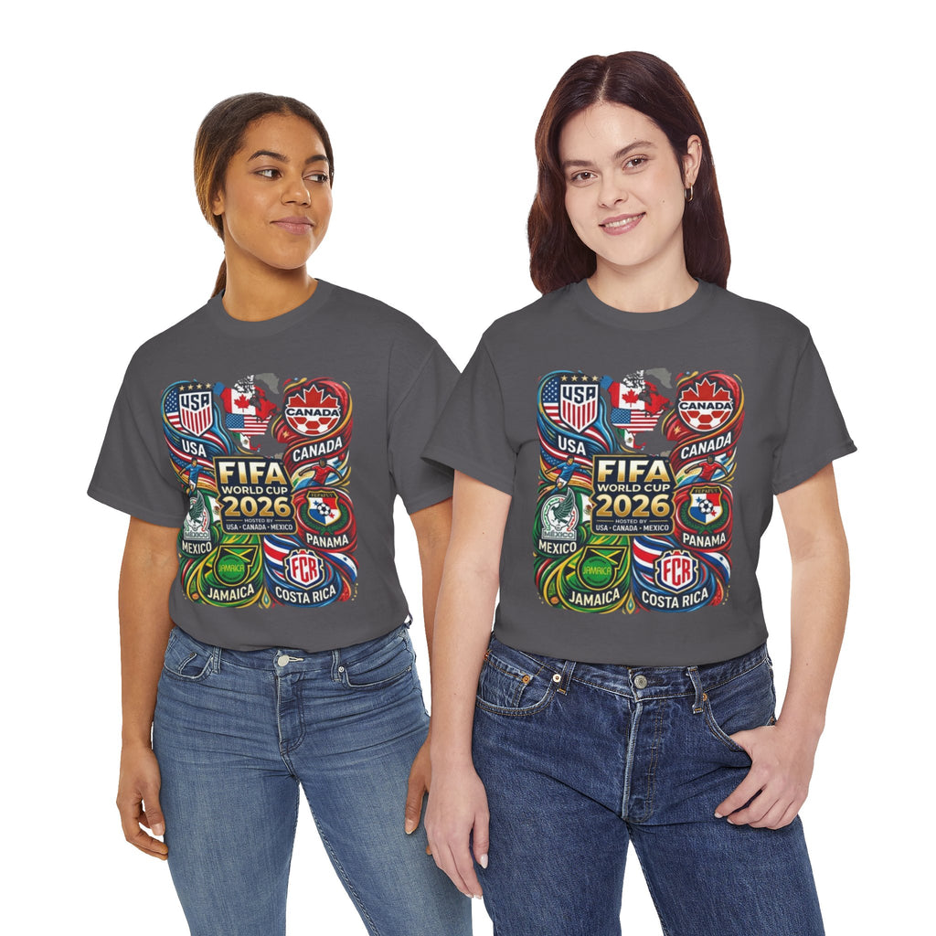 World Cup 2026 Teams T-Shirt – USA Canada Mexico & CONCACAF Badges Soccer Tee
