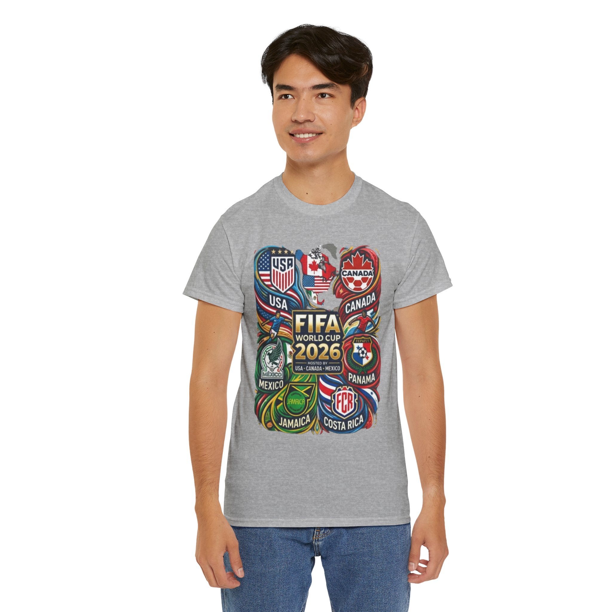 World Cup 2026 Teams T-Shirt – USA Canada Mexico & CONCACAF Badges Soccer Tee