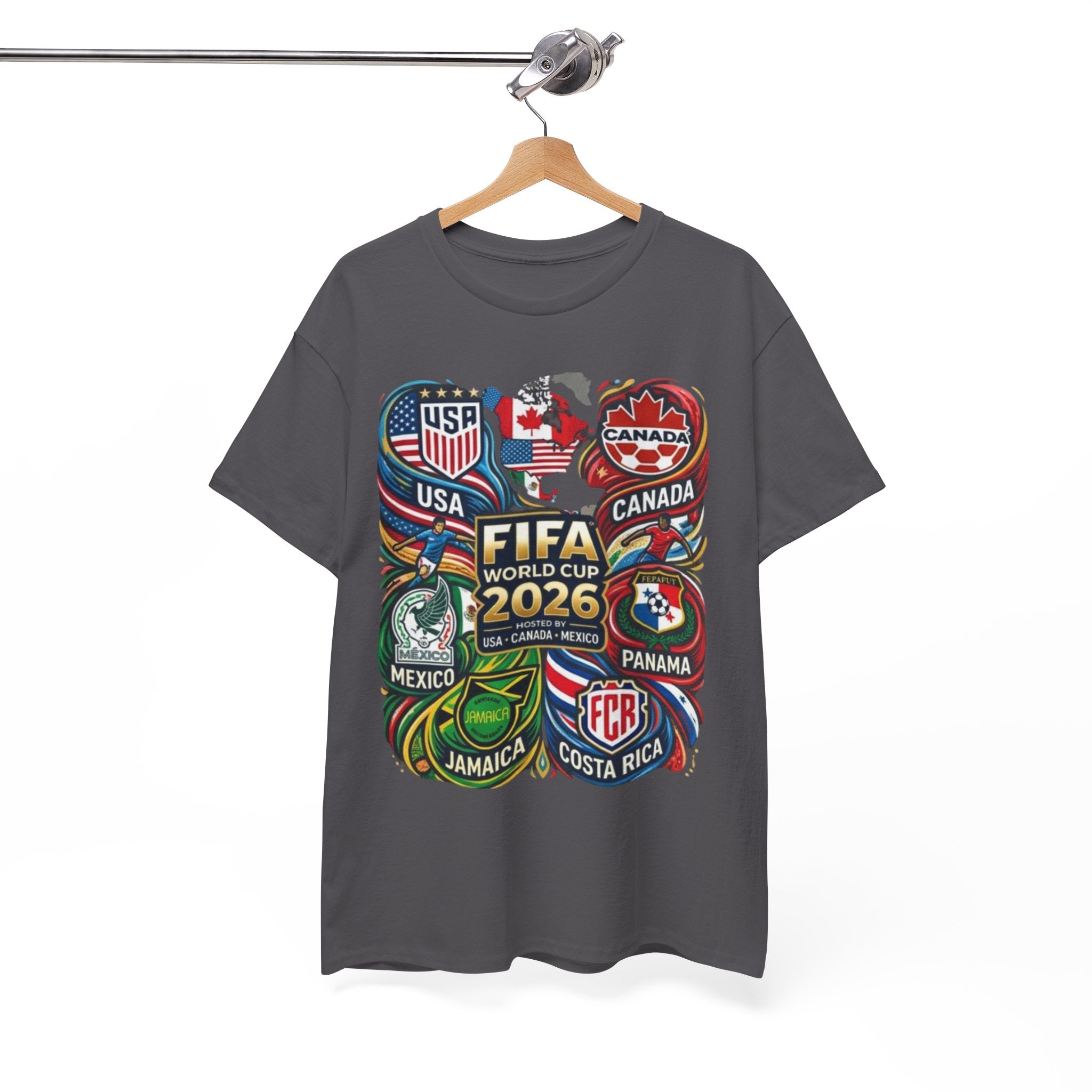 World Cup 2026 Teams T-Shirt – USA Canada Mexico & CONCACAF Badges Soccer Tee