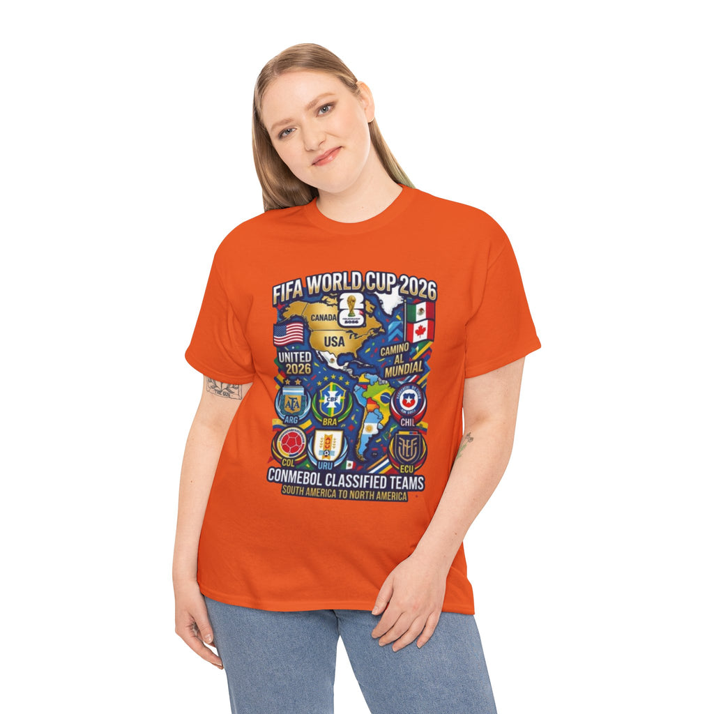 World Cup 2026 Teams T-Shirt — CONMEBOL & CONCACAF Qualified Badges Tee