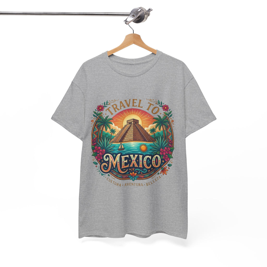 Travel to Mexico T-Shirt — Vintage Pyramid Sunset Vacation Tee