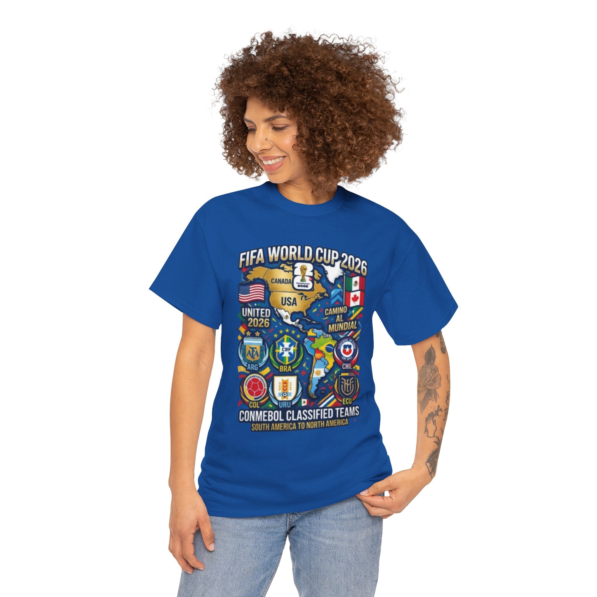 World Cup 2026 Teams T-Shirt — CONMEBOL & CONCACAF Qualified Badges Tee