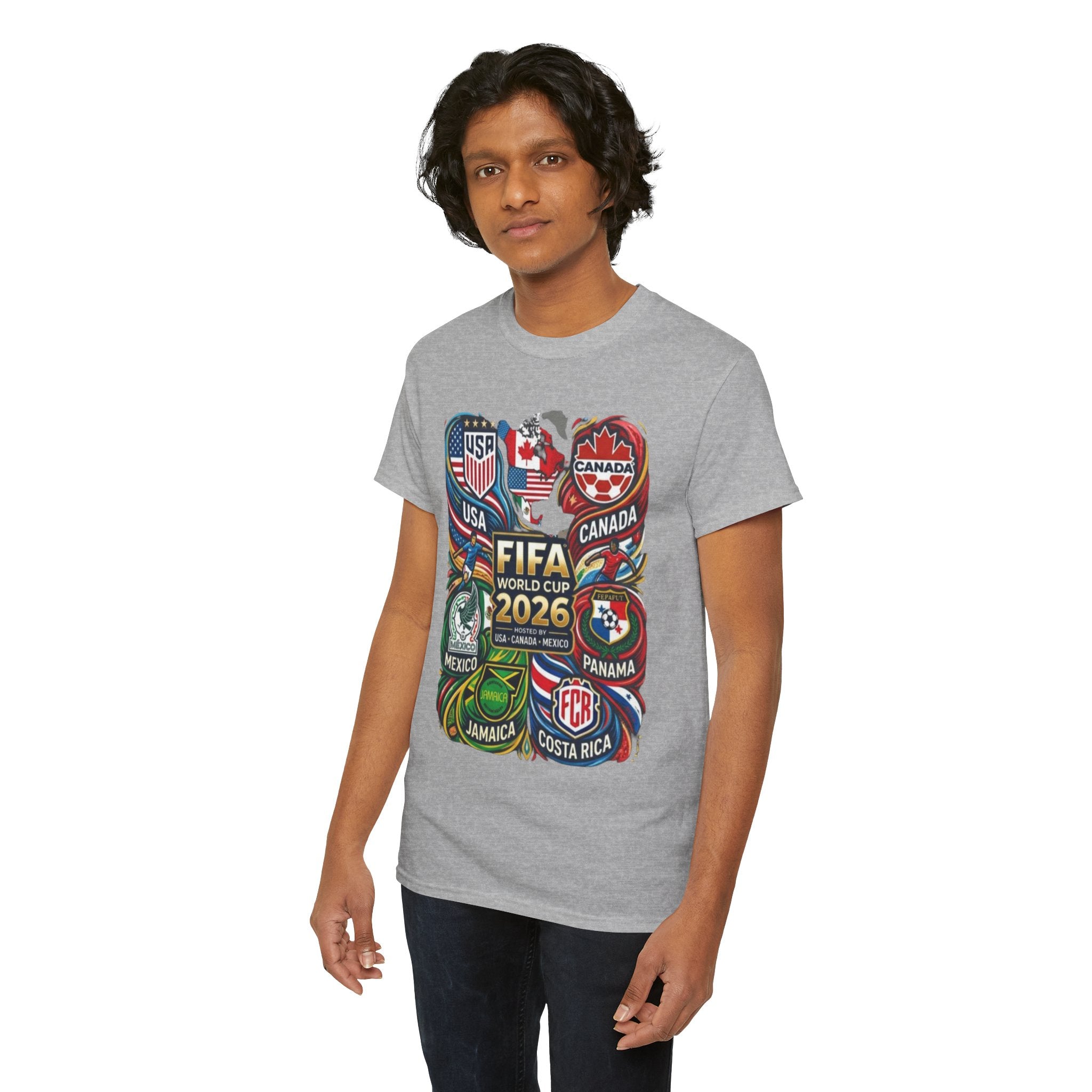 World Cup 2026 Teams T-Shirt – USA Canada Mexico & CONCACAF Badges Soccer Tee