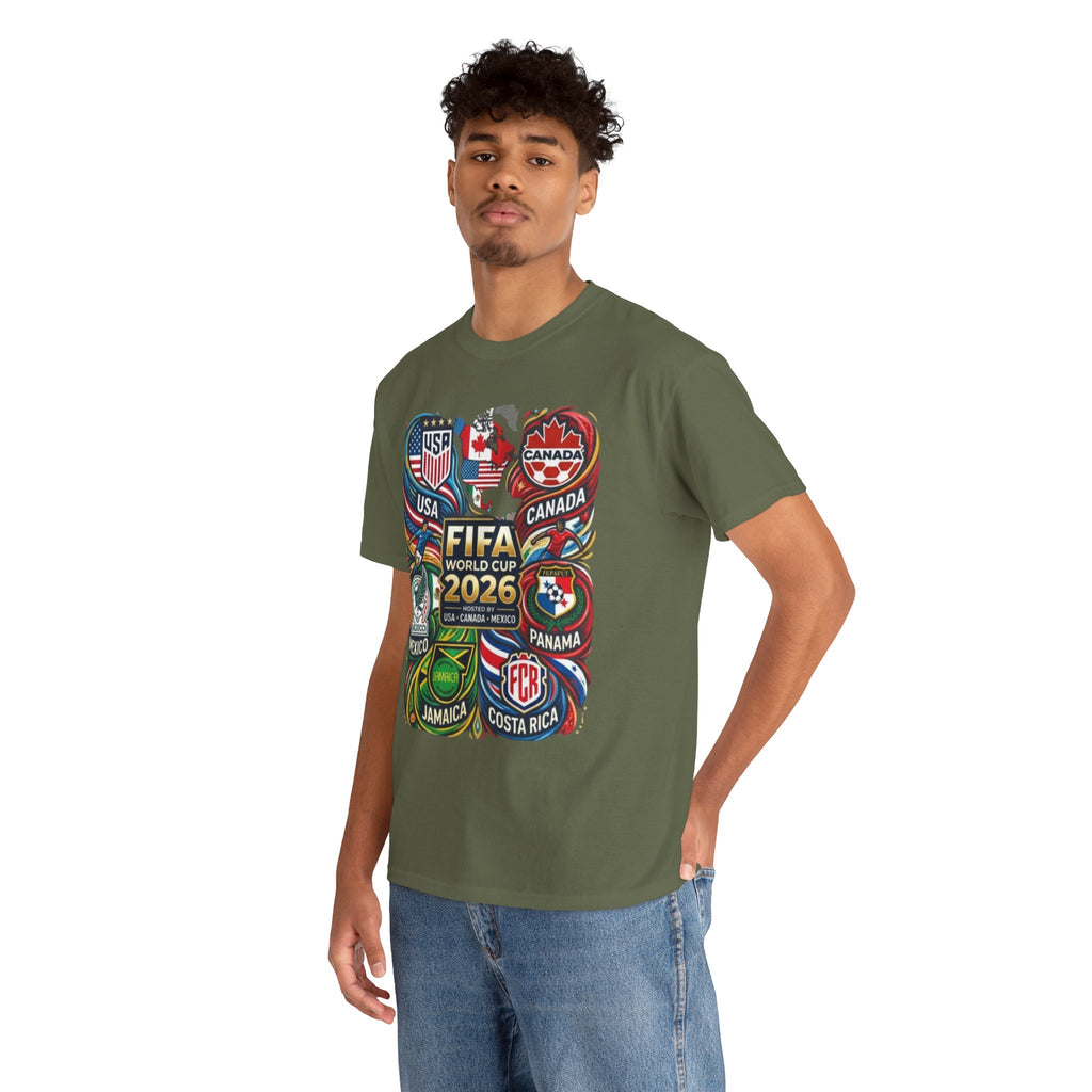 World Cup 2026 Teams T-Shirt – USA Canada Mexico & CONCACAF Badges Soccer Tee