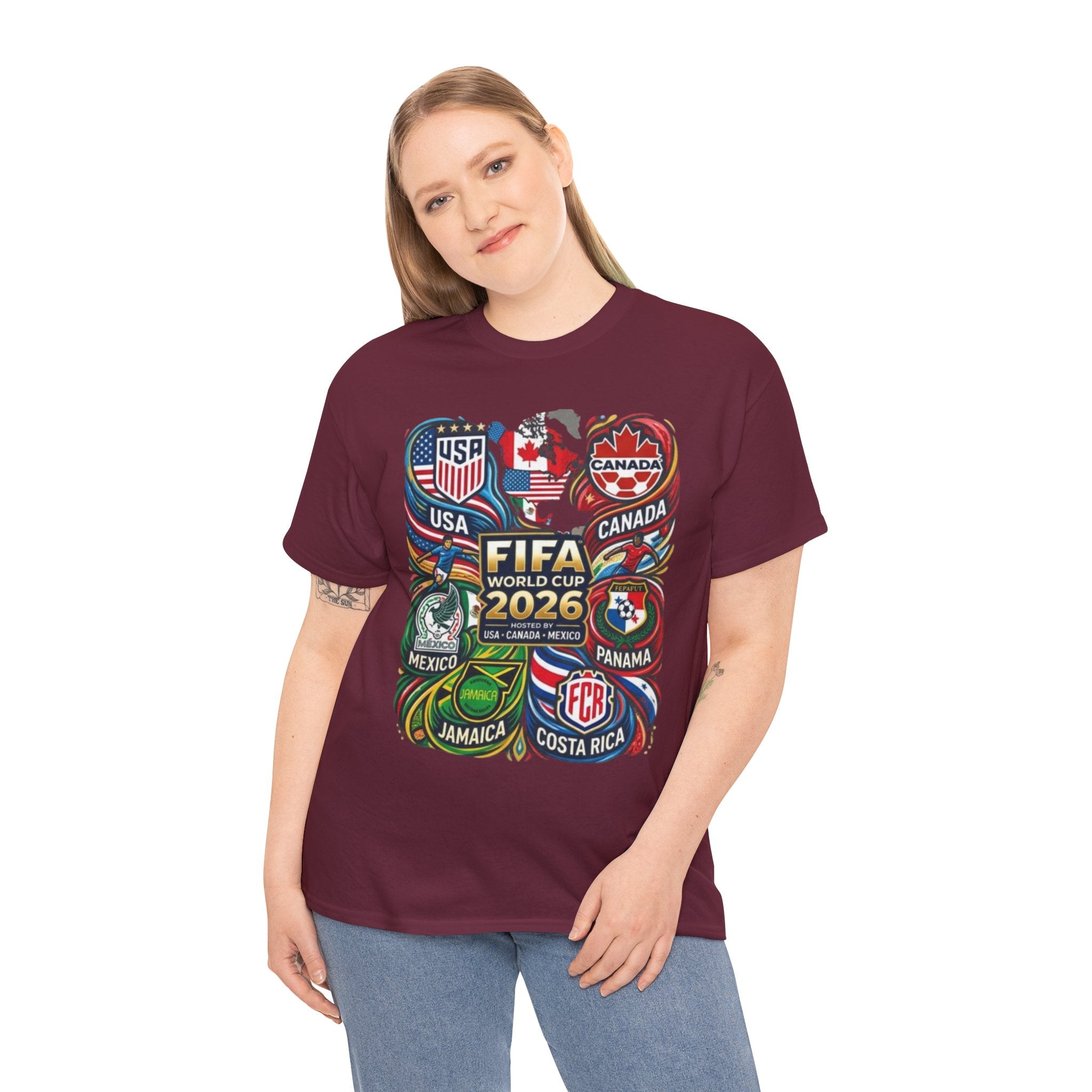 World Cup 2026 Teams T-Shirt – USA Canada Mexico & CONCACAF Badges Soccer Tee