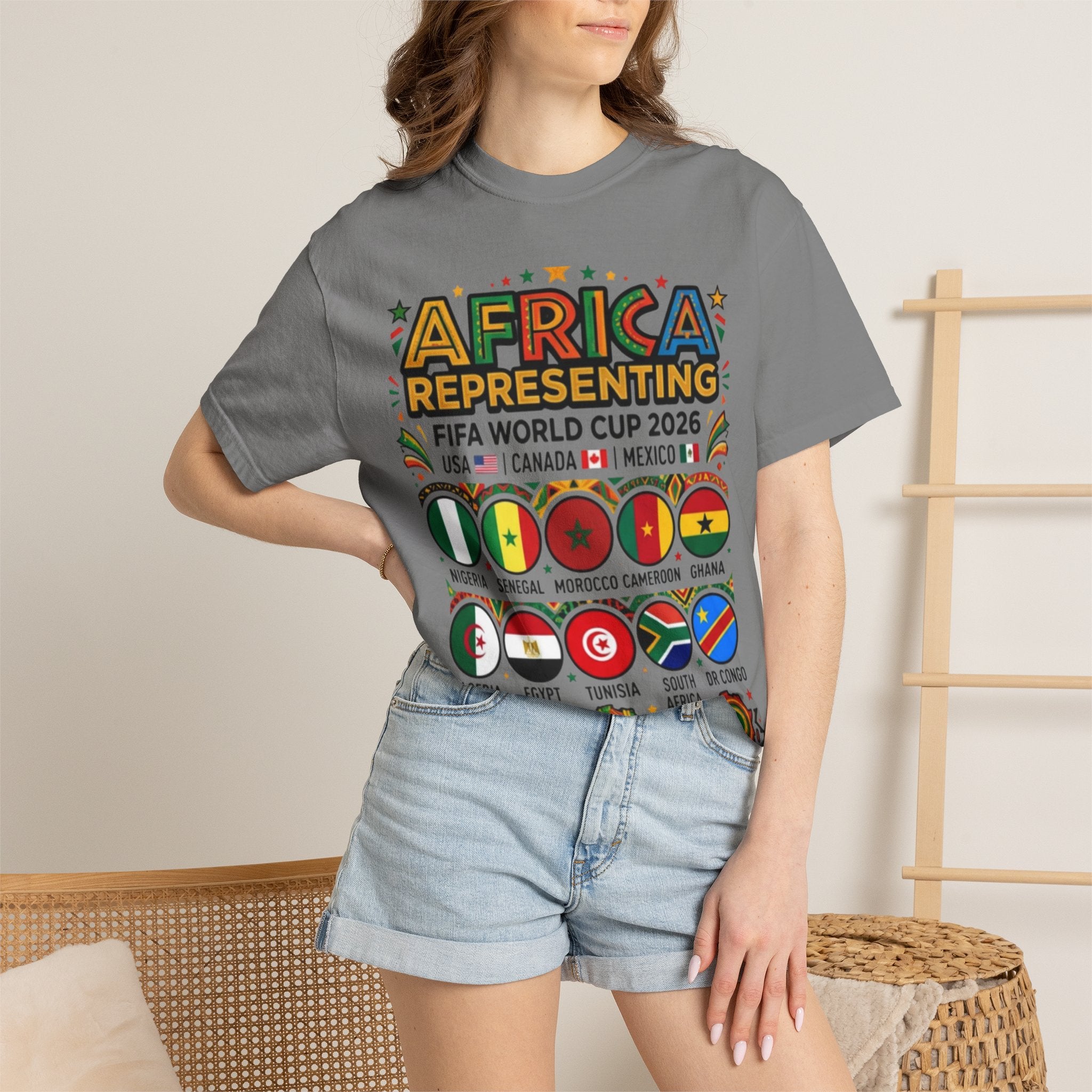 Africa Representing FIFA World Cup 2026 T-Shirt | African Flags Soccer Design