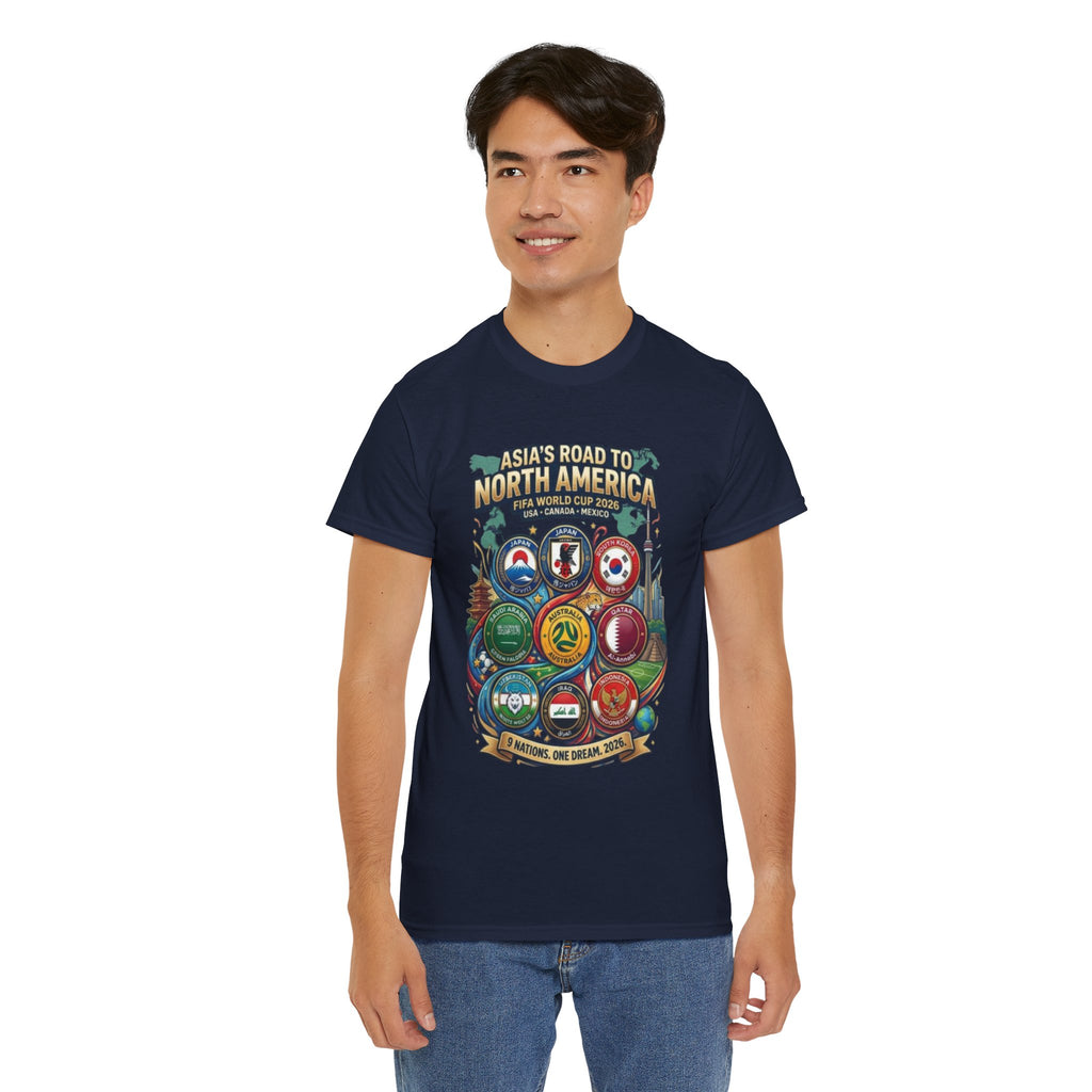 Asia's Road to North America Soccer Tee — World Cup 2026 Qualification Badge T‑Shirt