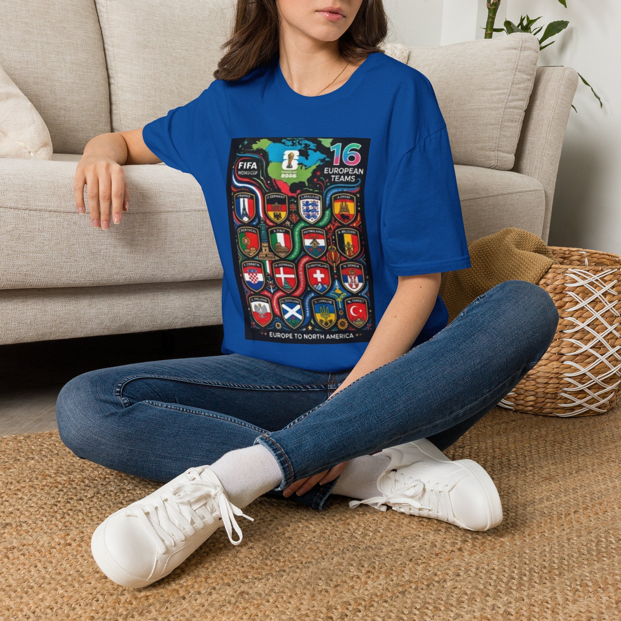European Teams World Cup T‑Shirt – 16 European Teams Soccer Crest Design