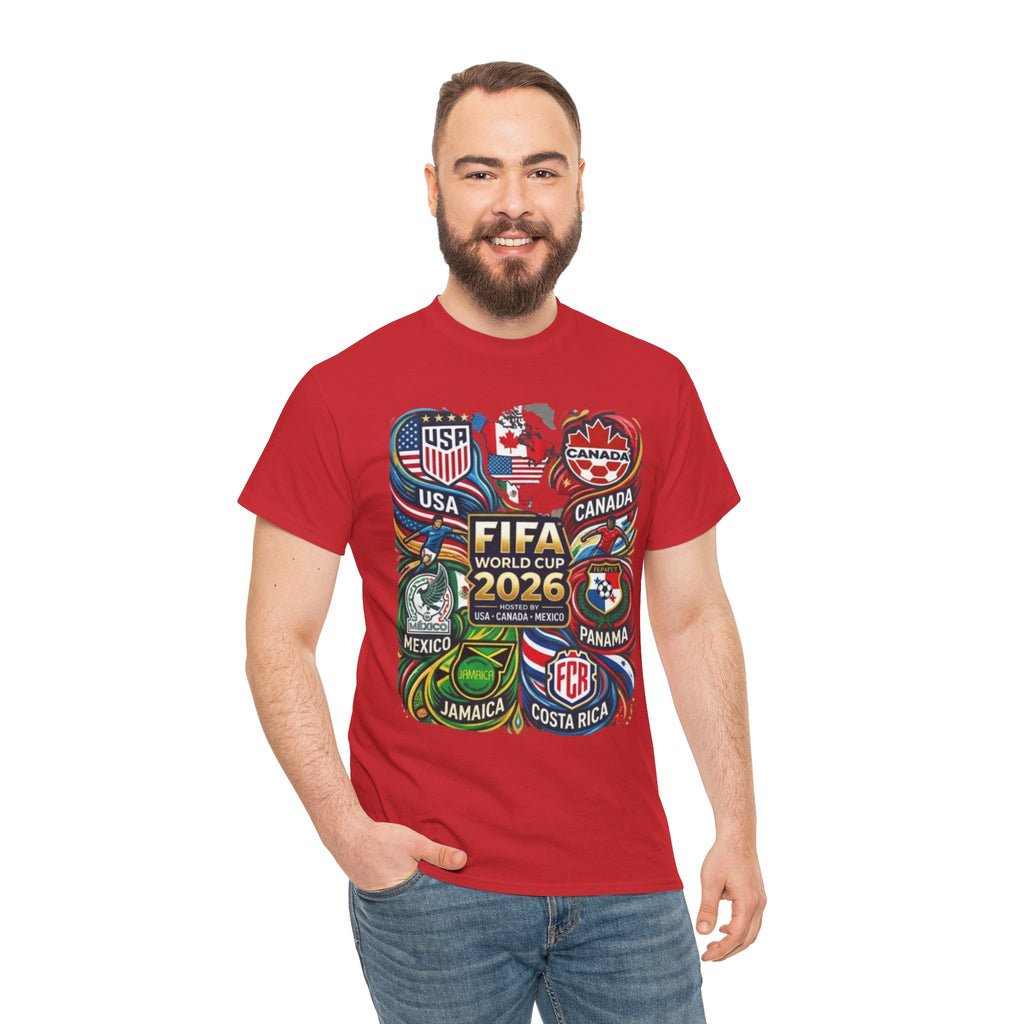 World Cup 2026 Teams T-Shirt – USA Canada Mexico & CONCACAF Badges Soccer Tee