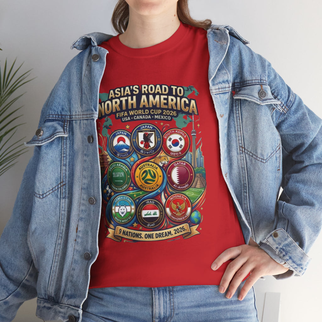 Asia's Road to North America Soccer Tee — World Cup 2026 Qualification Badge T‑Shirt