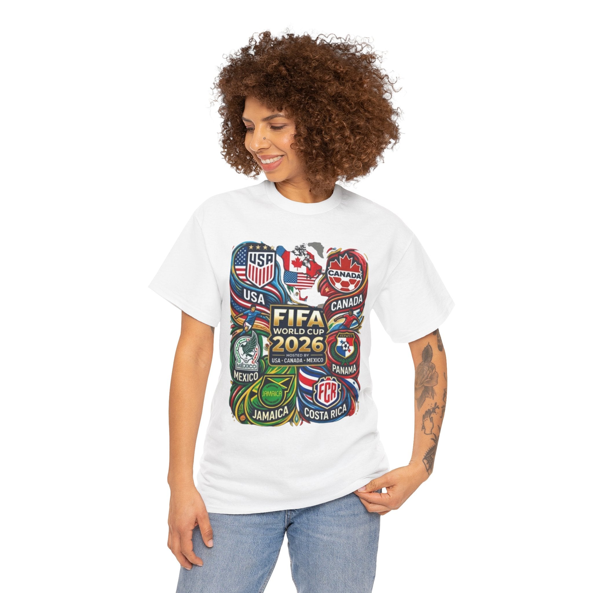 World Cup 2026 Teams T-Shirt – USA Canada Mexico & CONCACAF Badges Soccer Tee