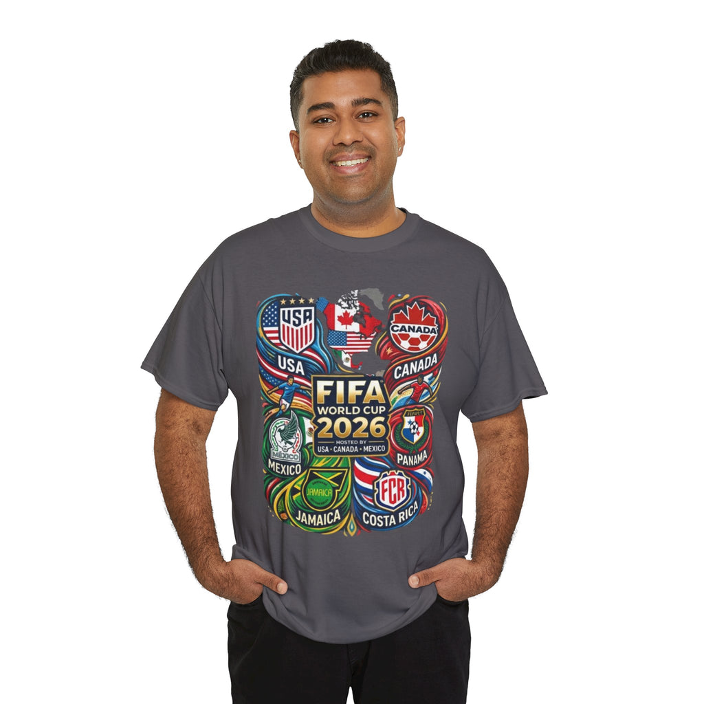 World Cup 2026 Teams T-Shirt – USA Canada Mexico & CONCACAF Badges Soccer Tee