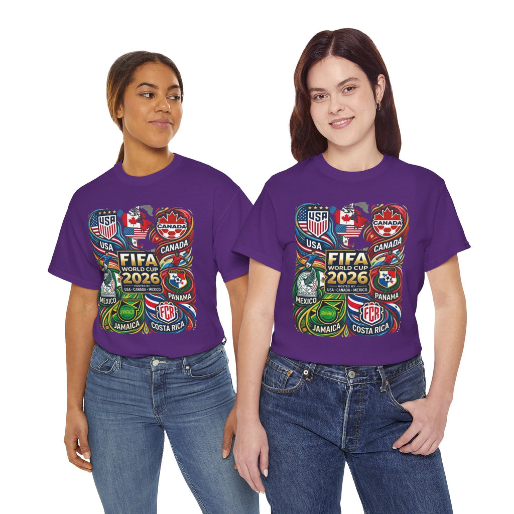 World Cup 2026 Teams T-Shirt – USA Canada Mexico & CONCACAF Badges Soccer Tee