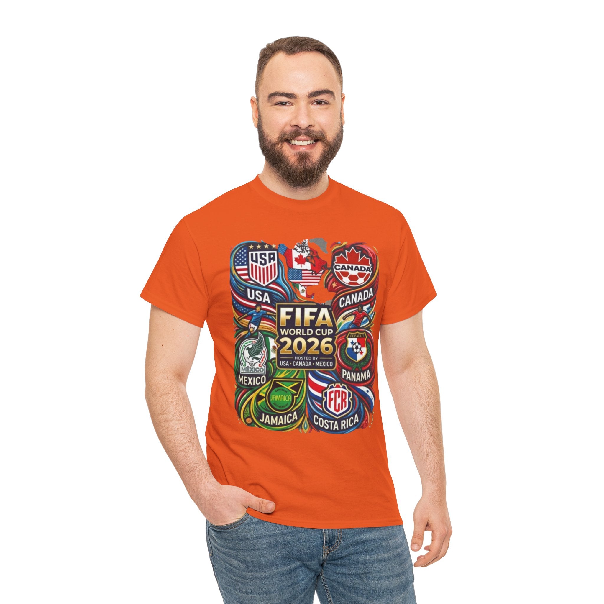 World Cup 2026 Teams T-Shirt – USA Canada Mexico & CONCACAF Badges Soccer Tee