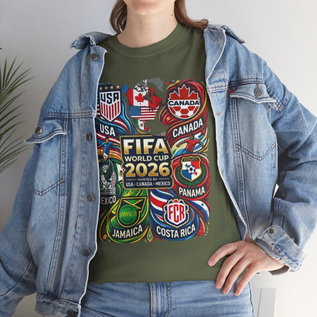 World Cup 2026 Teams T-Shirt – USA Canada Mexico & CONCACAF Badges Soccer Tee