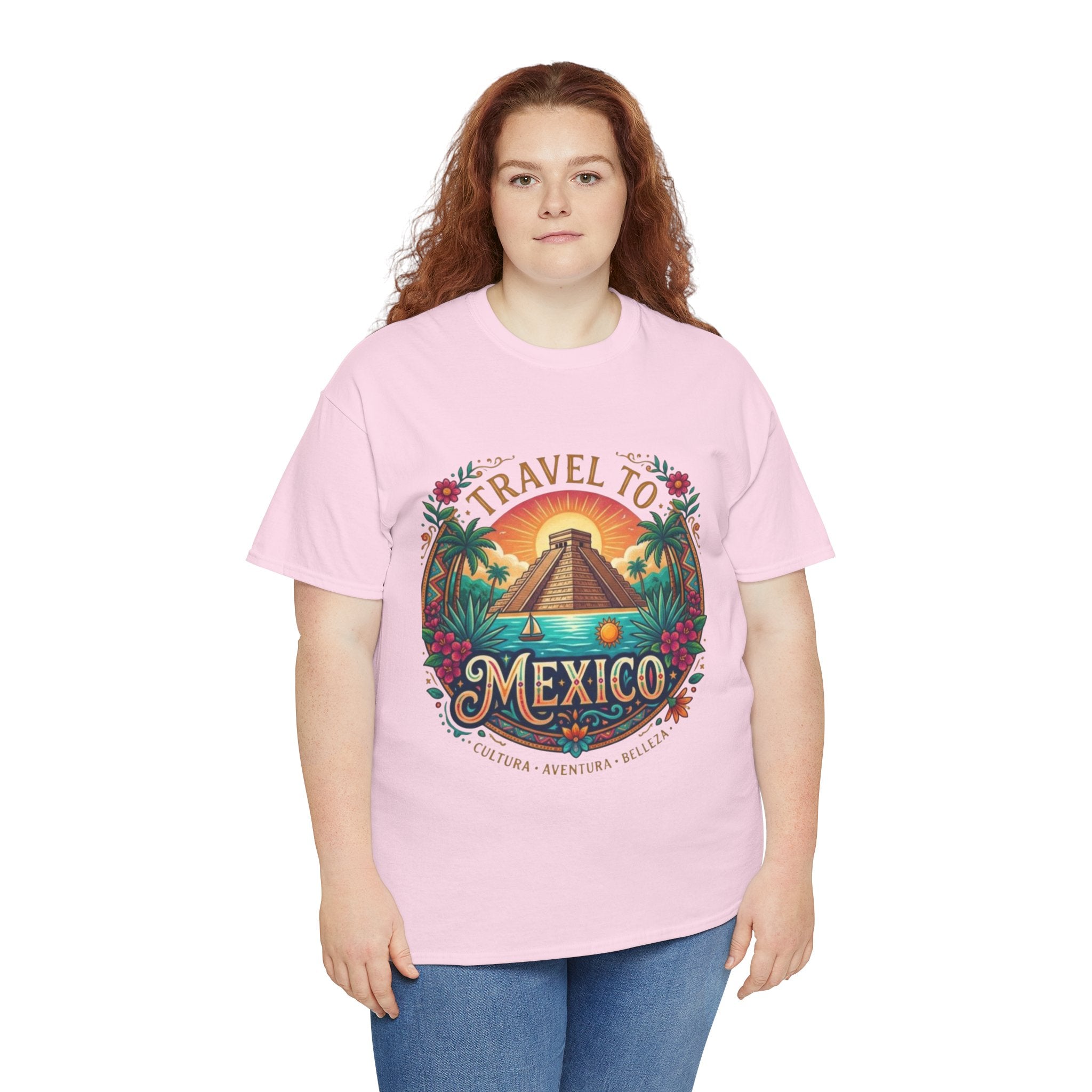 Travel to Mexico T-Shirt — Vintage Pyramid Sunset Vacation Tee