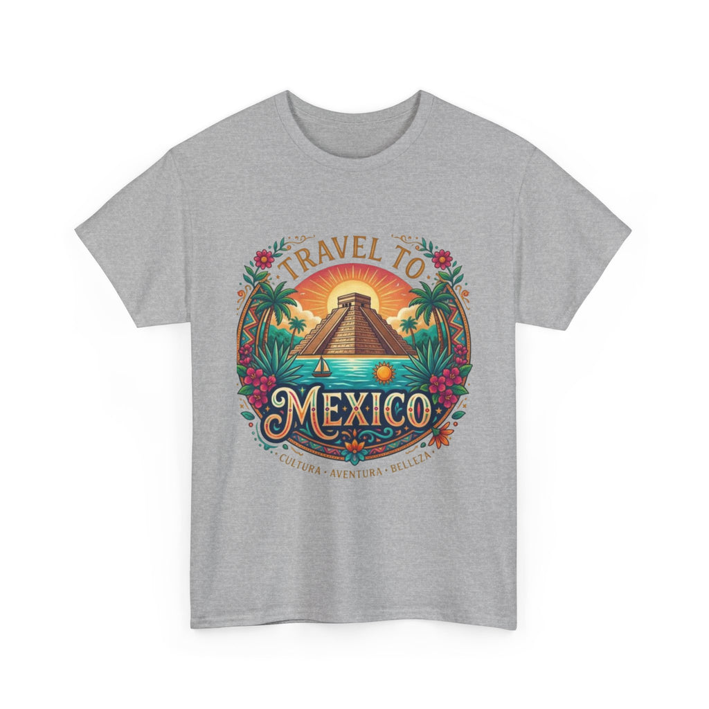 Travel to Mexico T-Shirt — Vintage Pyramid Sunset Vacation Tee