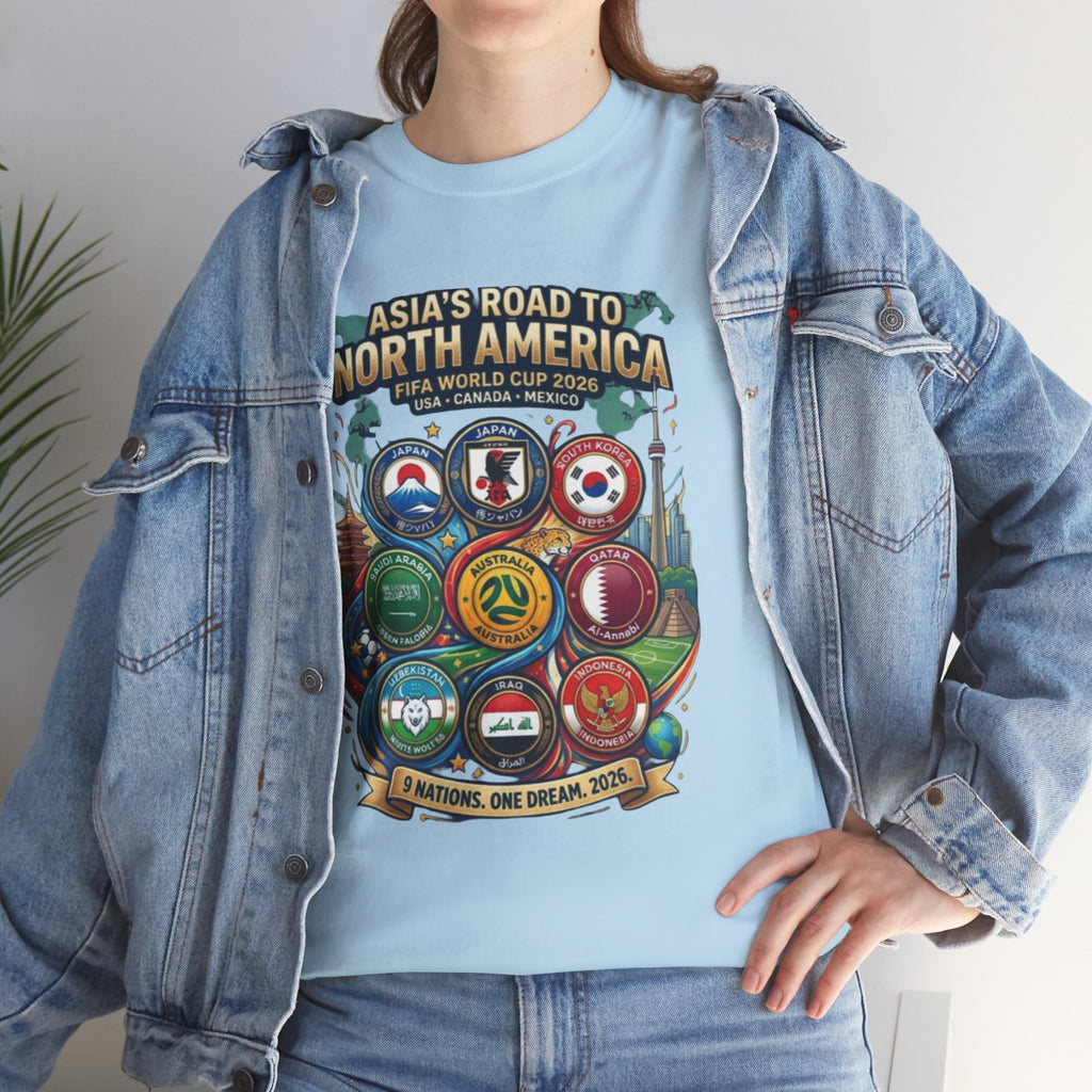 Asia's Road to North America Soccer Tee — World Cup 2026 Qualification Badge T‑Shirt