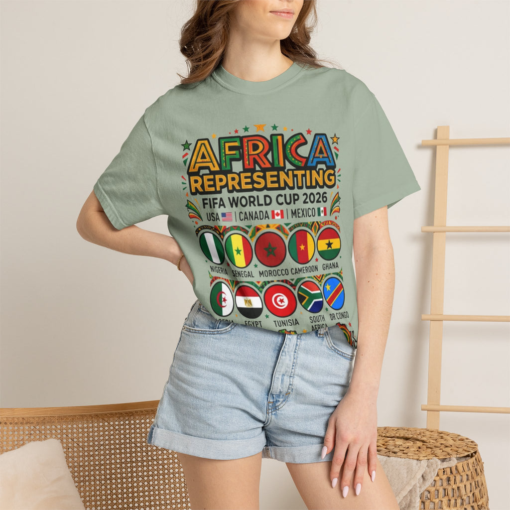 Africa Representing FIFA World Cup 2026 T-Shirt | African Flags Soccer Design