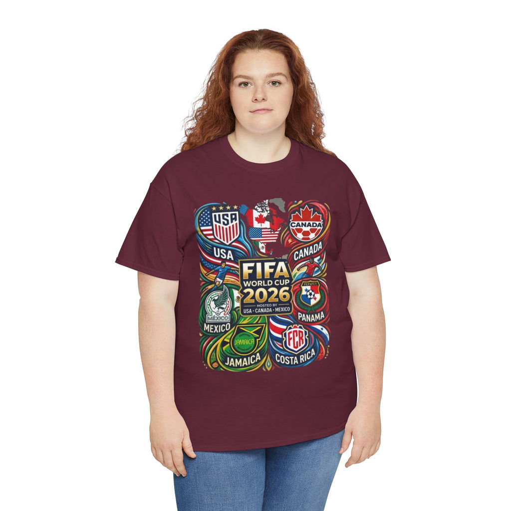 World Cup 2026 Teams T-Shirt – USA Canada Mexico & CONCACAF Badges Soccer Tee