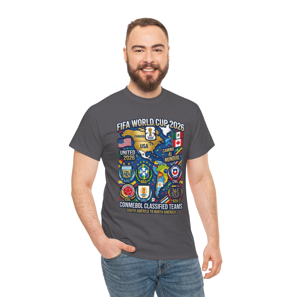 World Cup 2026 Teams T-Shirt — CONMEBOL & CONCACAF Qualified Badges Tee
