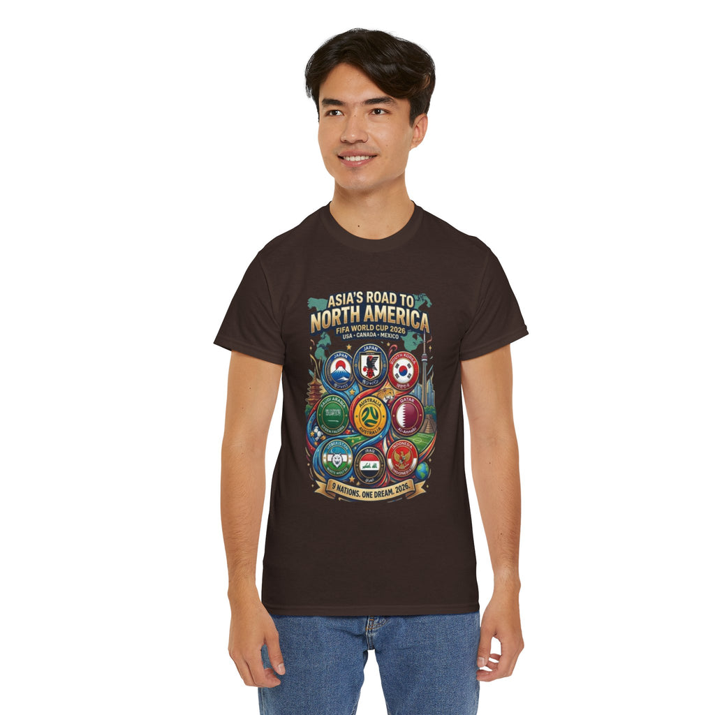 Asia's Road to North America Soccer Tee — World Cup 2026 Qualification Badge T‑Shirt