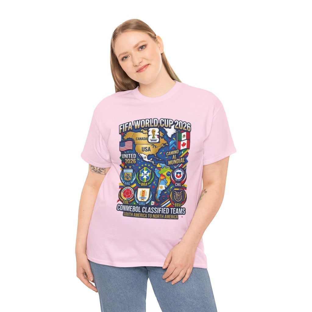 World Cup 2026 Teams T-Shirt — CONMEBOL & CONCACAF Qualified Badges Tee