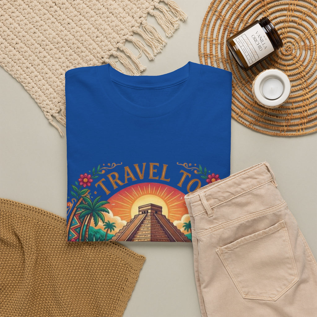 Travel to Mexico T-Shirt — Vintage Pyramid Sunset Vacation Tee