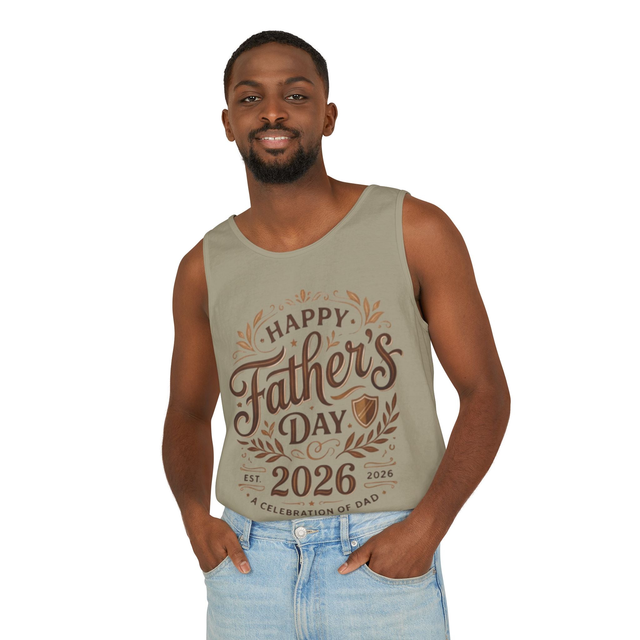 Father's Day Tank Top 2026 – "Happy Father's Day" Vintage Script Design