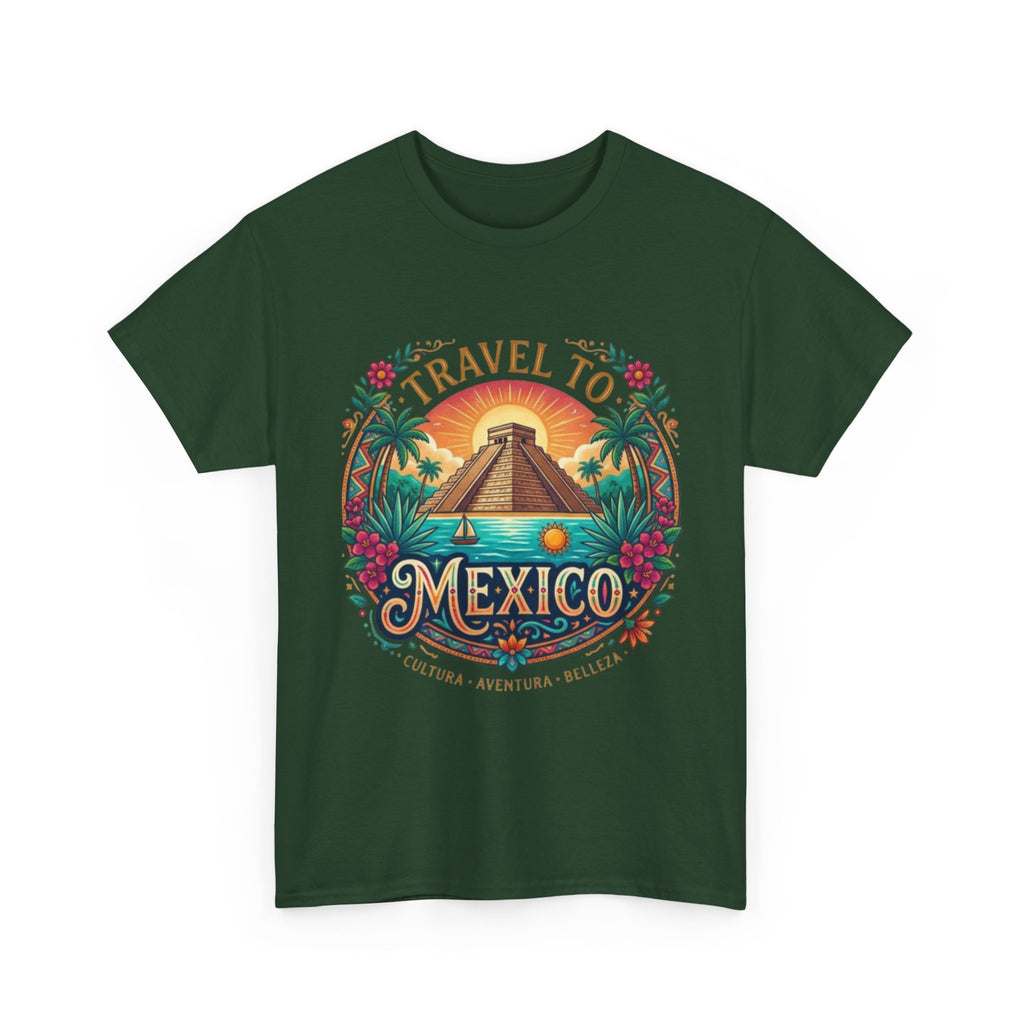 Travel to Mexico T-Shirt — Vintage Pyramid Sunset Vacation Tee