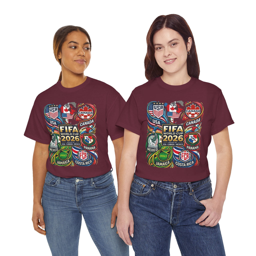 World Cup 2026 Teams T-Shirt – USA Canada Mexico & CONCACAF Badges Soccer Tee