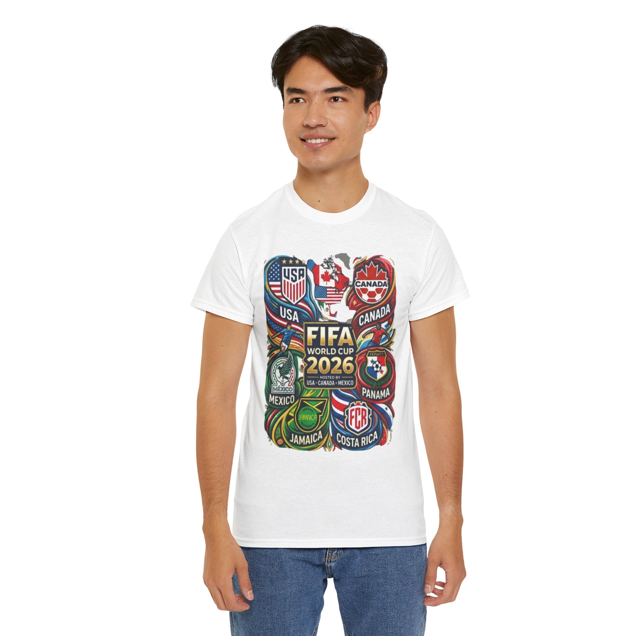 World Cup 2026 Teams T-Shirt – USA Canada Mexico & CONCACAF Badges Soccer Tee