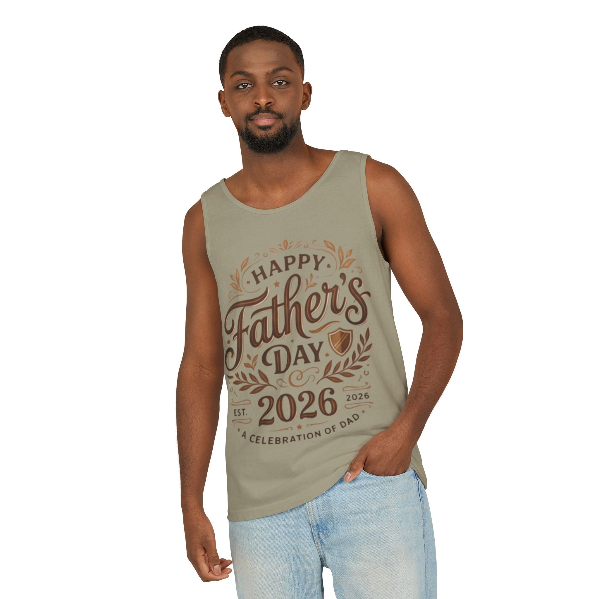 Father's Day Tank Top 2026 – "Happy Father's Day" Vintage Script Design
