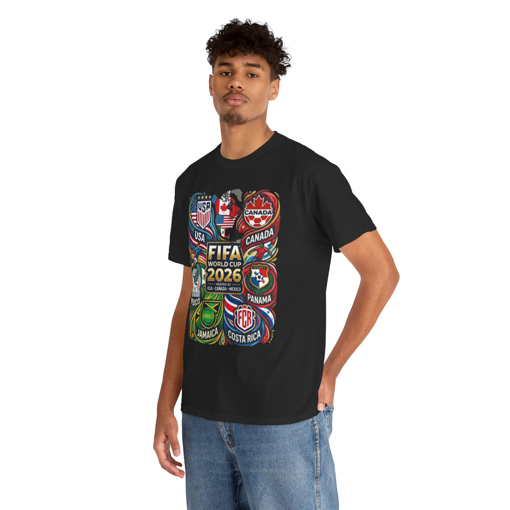 World Cup 2026 Teams T-Shirt – USA Canada Mexico & CONCACAF Badges Soccer Tee
