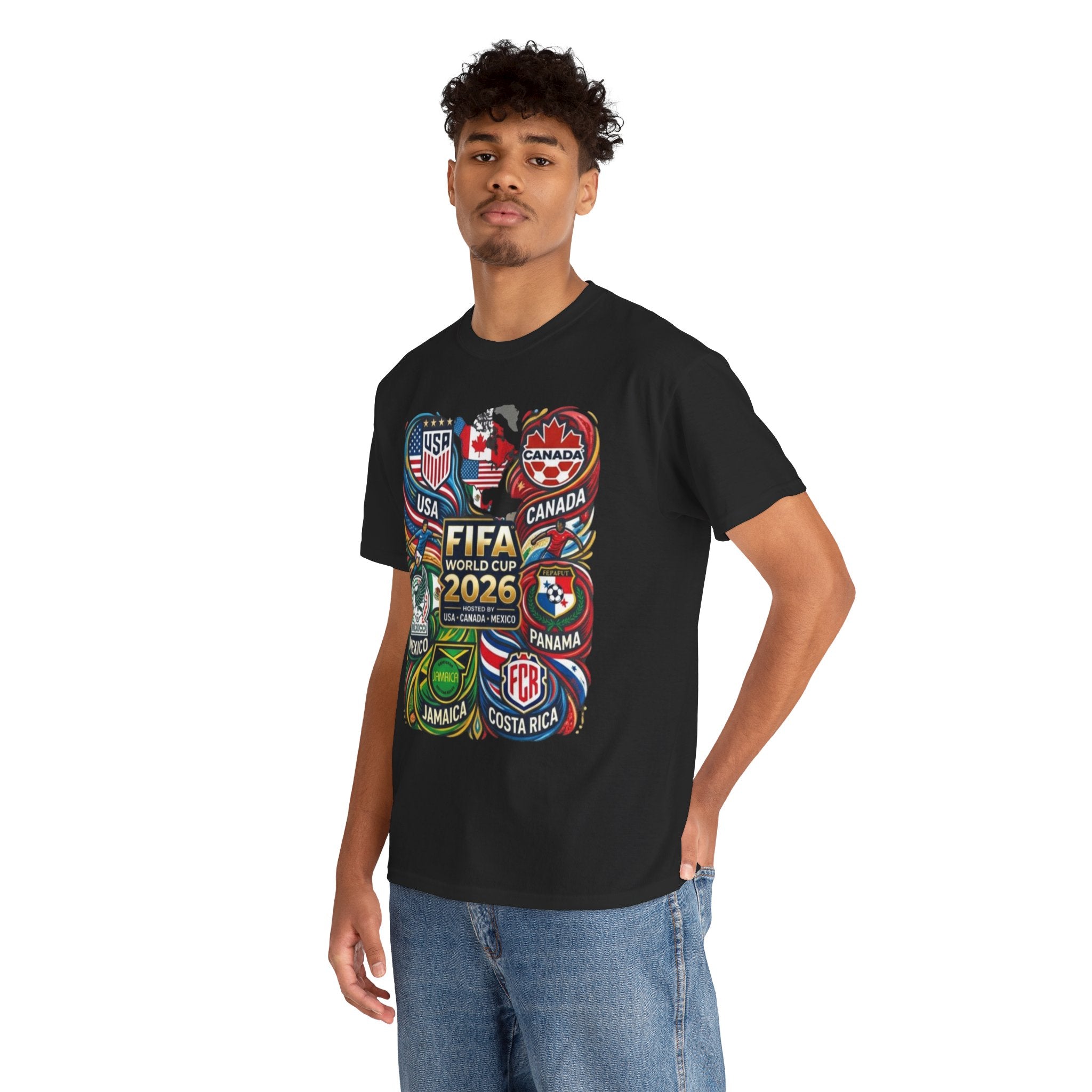 World Cup 2026 Teams T-Shirt – USA Canada Mexico & CONCACAF Badges Soccer Tee