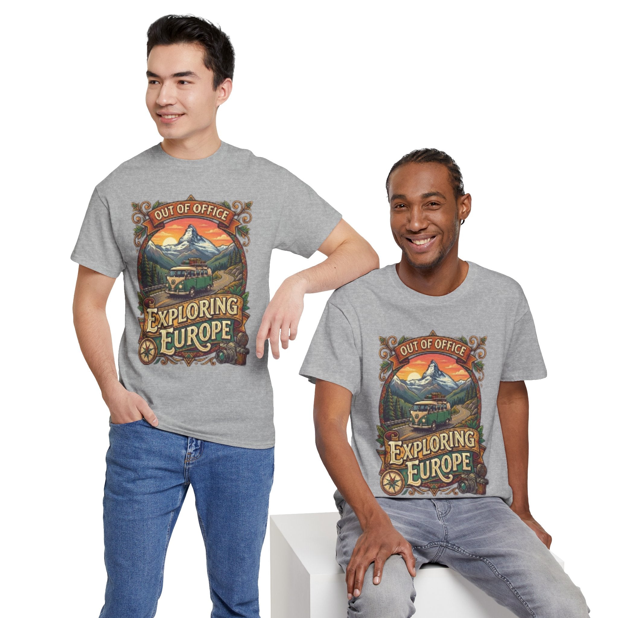 Exploring Europe T-Shirt – 'Out of Office' Vintage Travel Tee