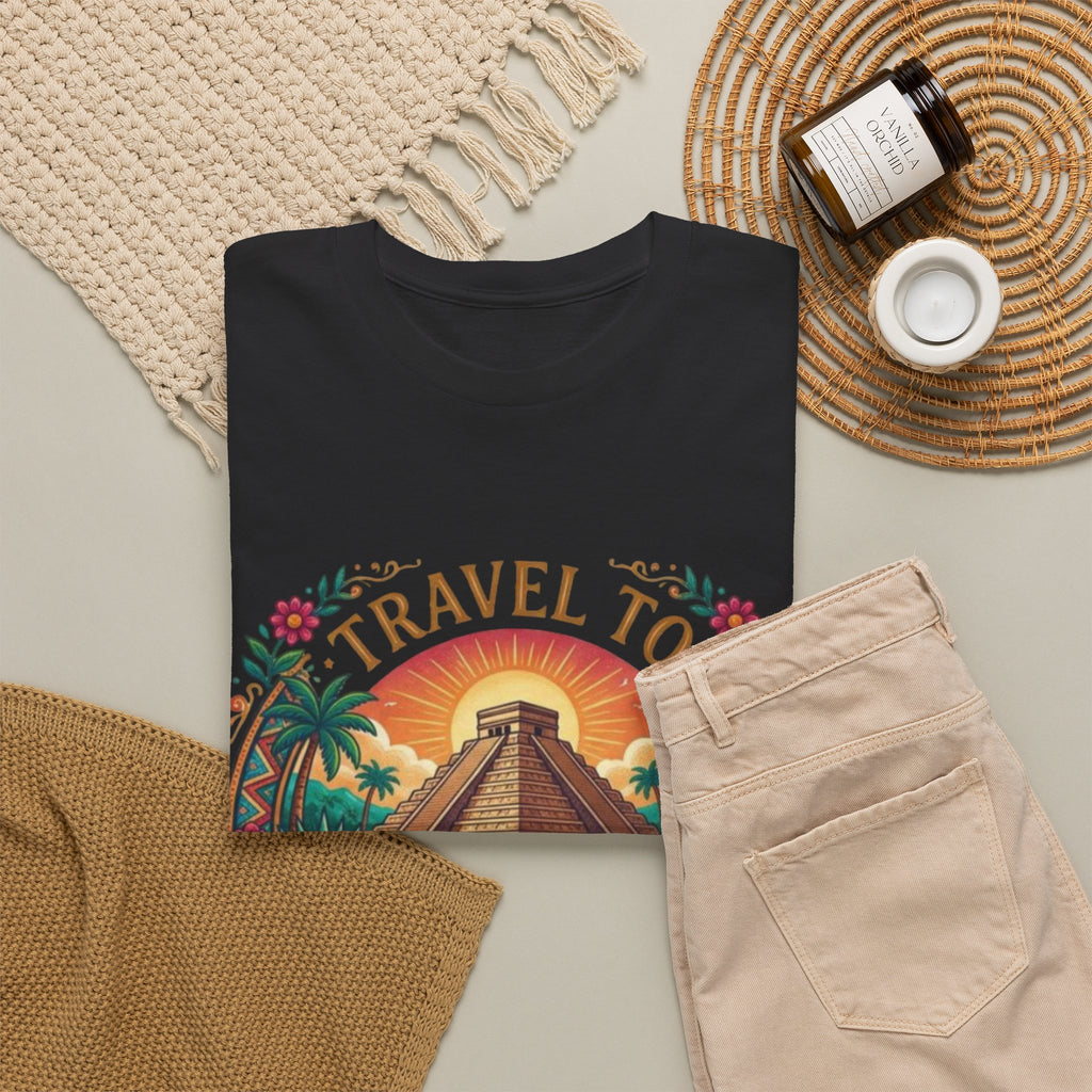 Travel to Mexico T-Shirt — Vintage Pyramid Sunset Vacation Tee