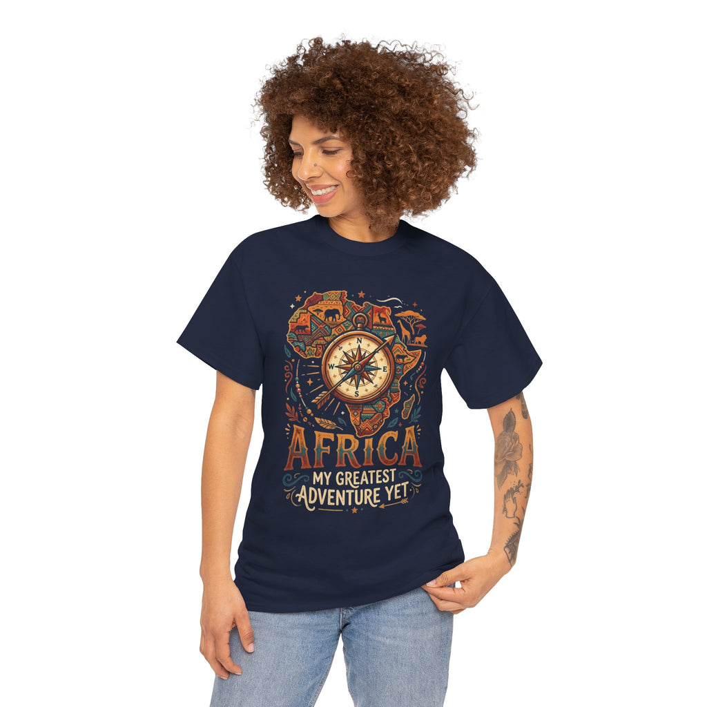 Africa Adventure T-Shirt — "Africa: My Greatest Adventure" Travel Compass Tee
