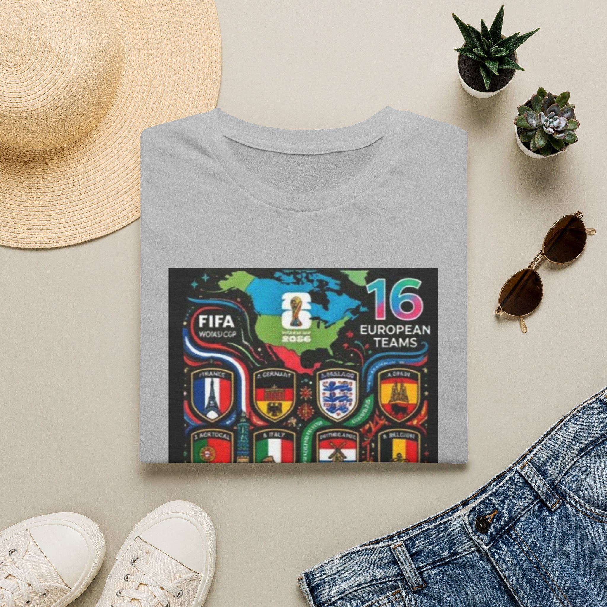 European Teams World Cup T‑Shirt – 16 European Teams Soccer Crest Design