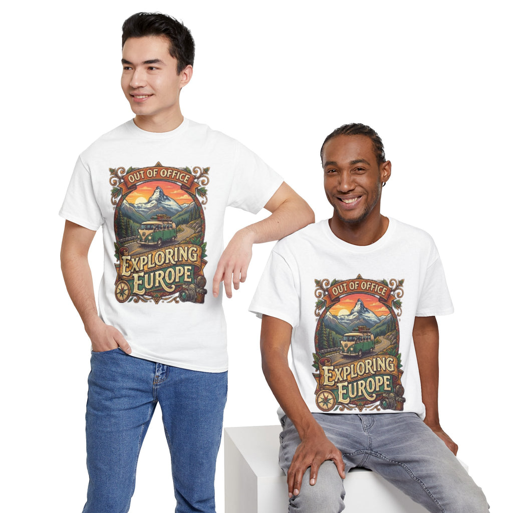 Exploring Europe T-Shirt – 'Out of Office' Vintage Travel Tee