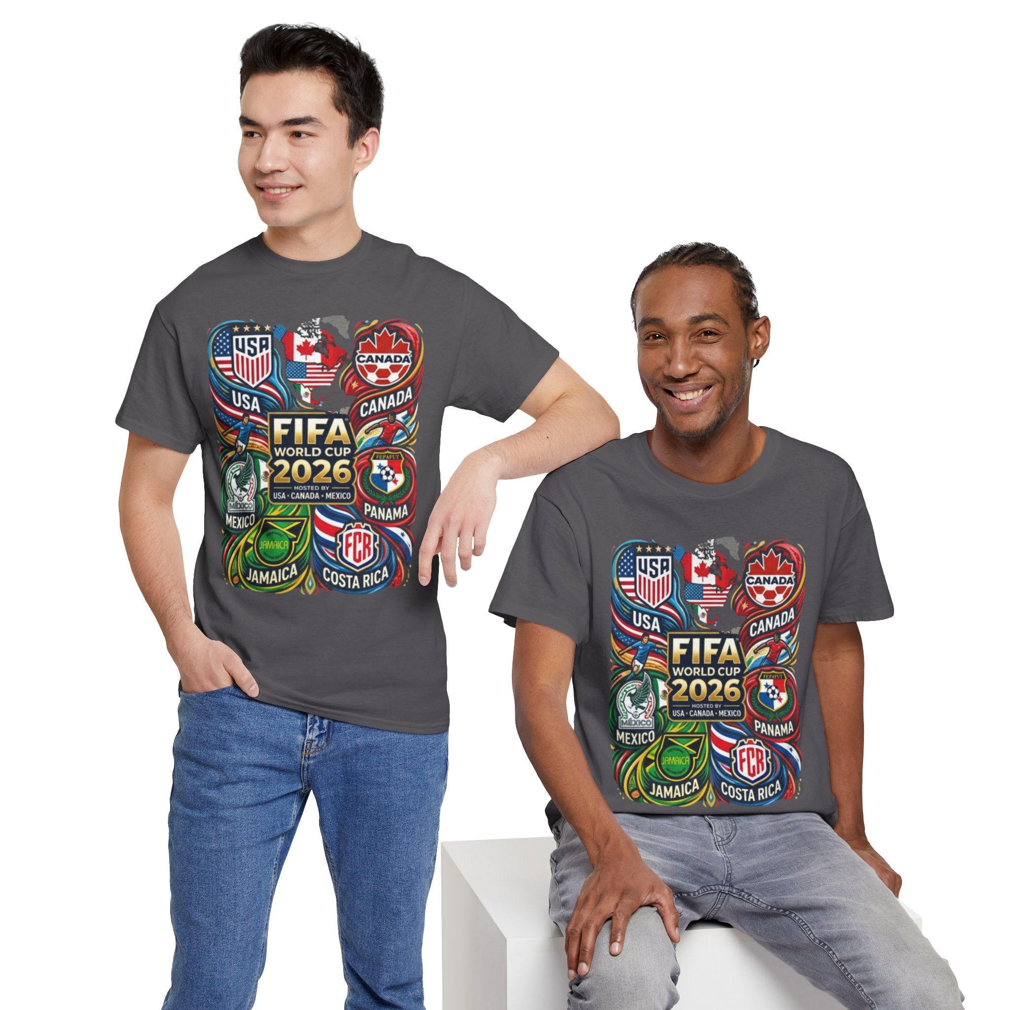 World Cup 2026 Teams T-Shirt – USA Canada Mexico & CONCACAF Badges Soccer Tee
