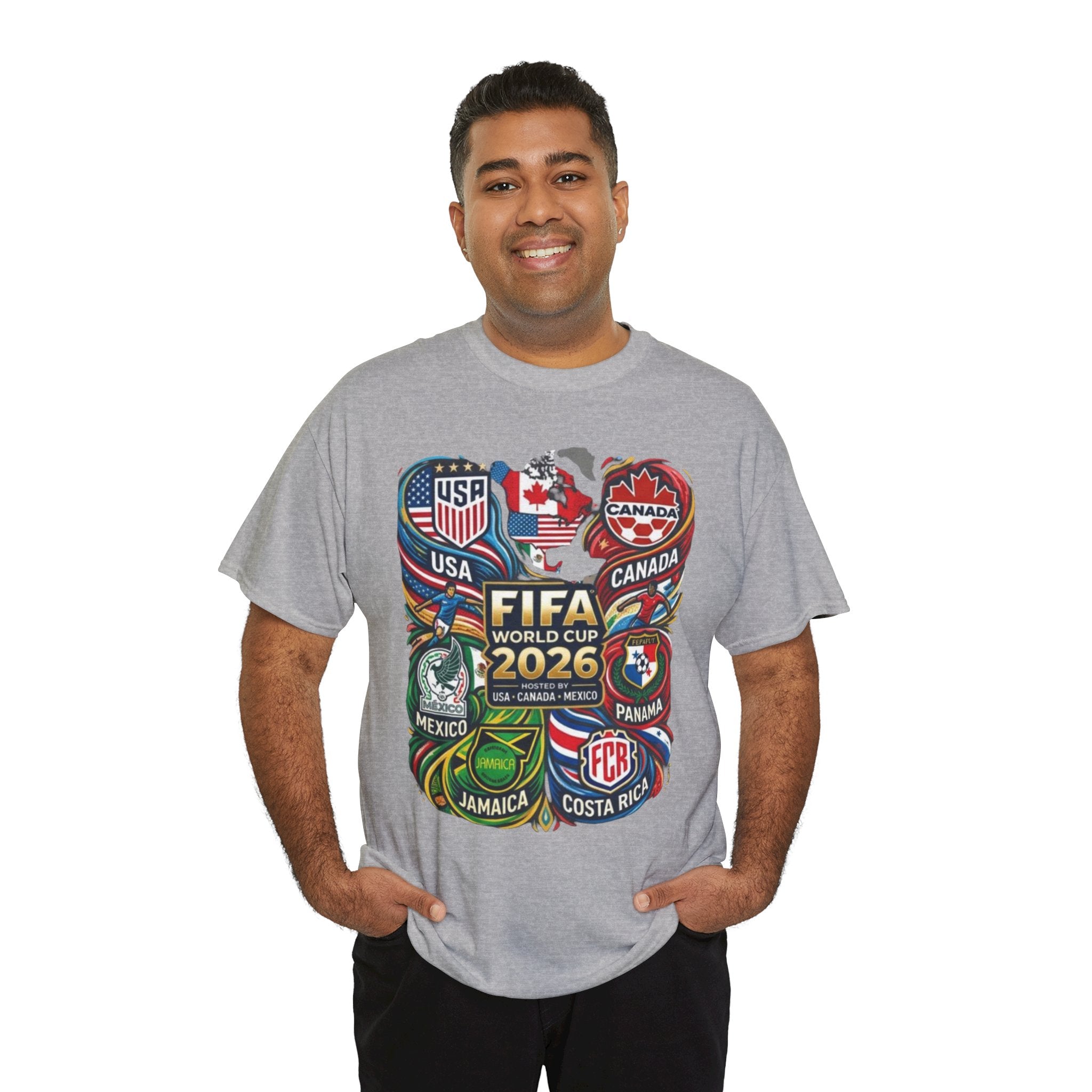 World Cup 2026 Teams T-Shirt – USA Canada Mexico & CONCACAF Badges Soccer Tee