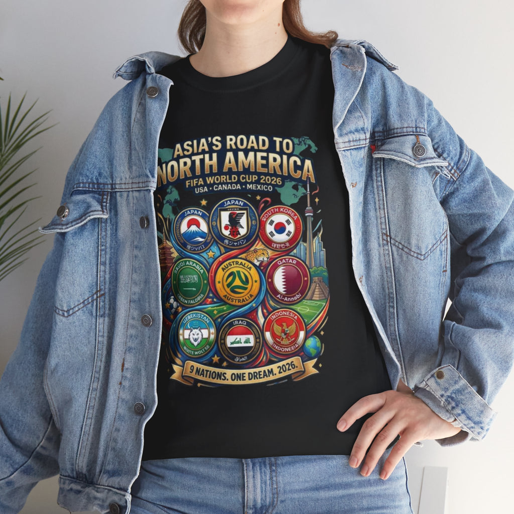 Asia's Road to North America Soccer Tee — World Cup 2026 Qualification Badge T‑Shirt